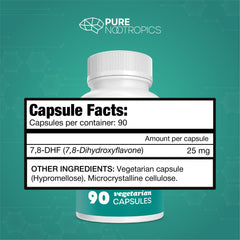 Pure Nootropics 7,8-DHF capsules closeup shows capsule texture and consistency.