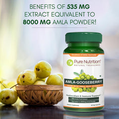 Pure Nutrition Amla extract label view highlights 45 percent tannins