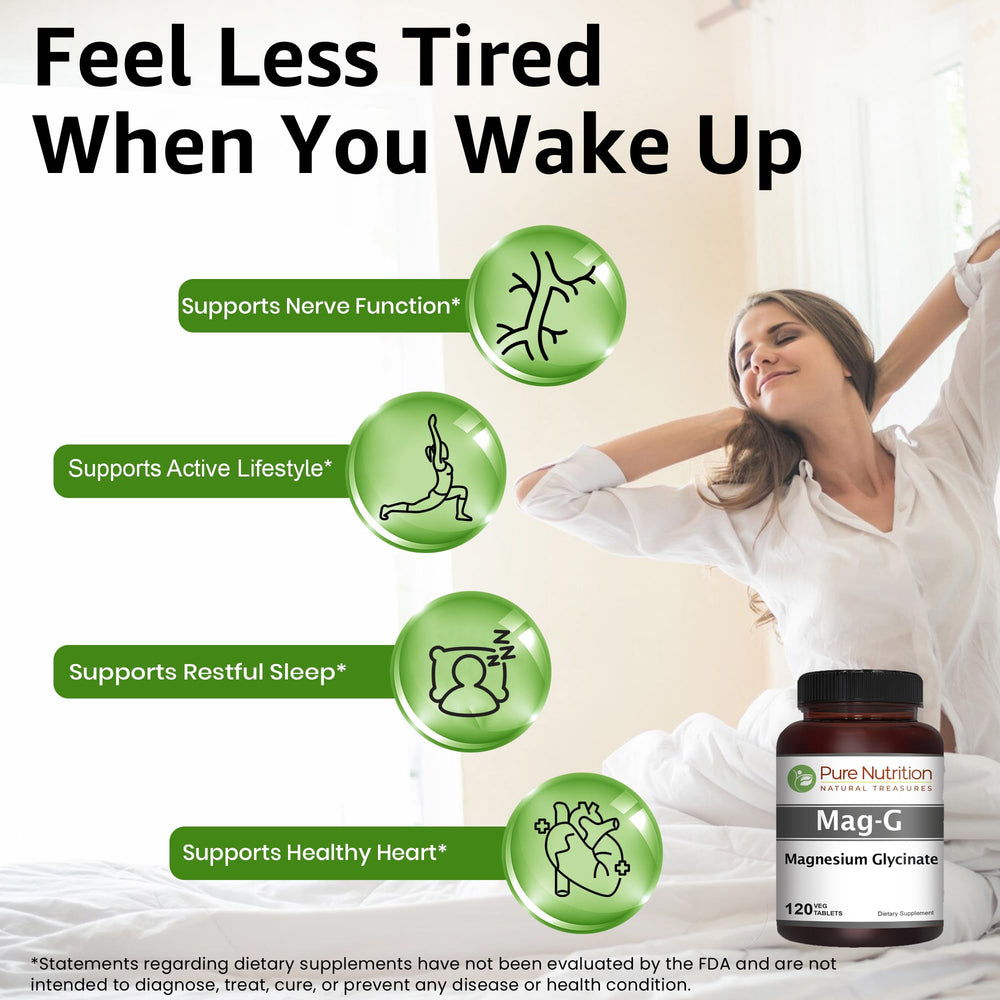 Pure Nutrition MagG bottle label detail shows 200 mg elemental magnesium.