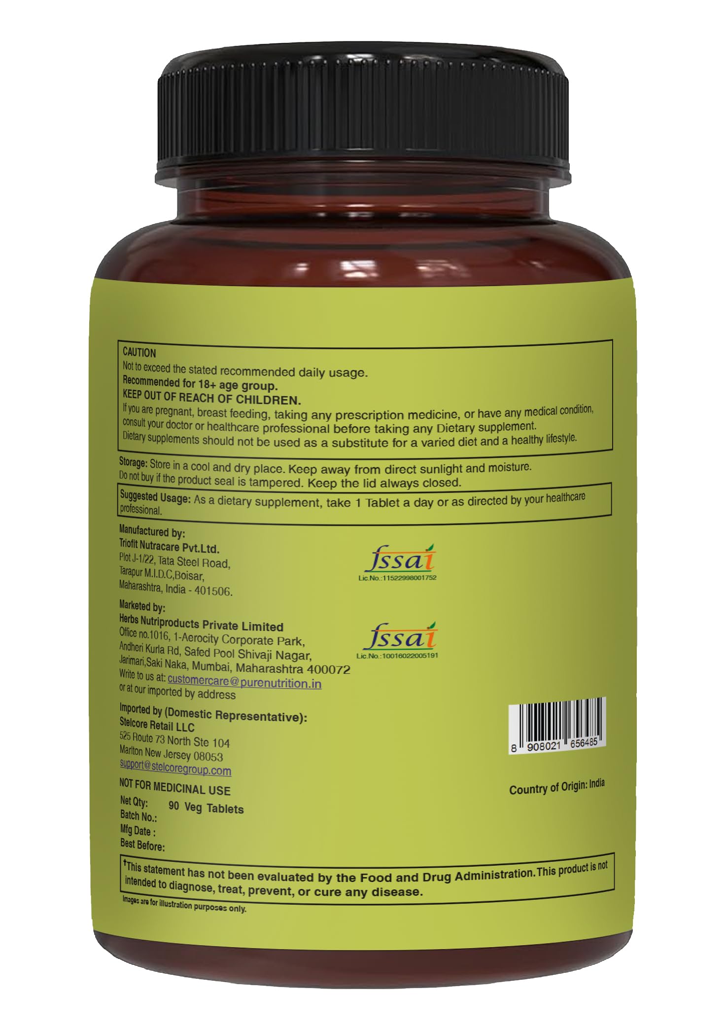 Pure Nutrition Natural Treasures three-month supply packaging ensures consistency