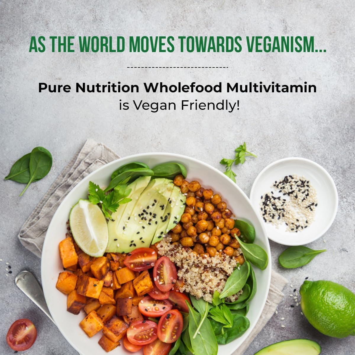 Pure Nutrition Natural Treasures plant-based multivitamin ingredients for everyday energy