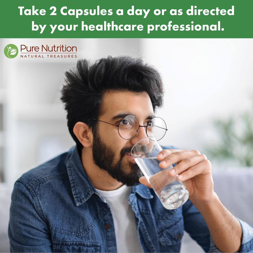 Pure Nutrition Saw Palmetto capsules ready for easy daily intake.