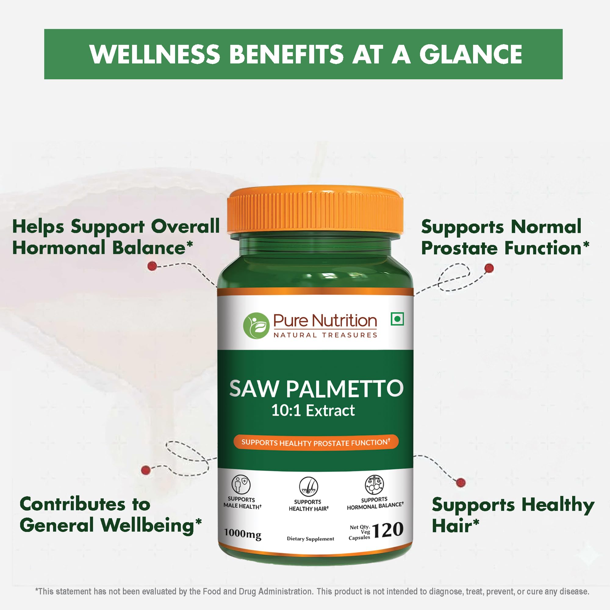 Pure Nutrition Natural Treasures GMP-certified quality for men's wellness.