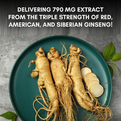Pure Nutrition Natural Treasures Triple Ginseng ingredients panel displaying ginseng varieties.