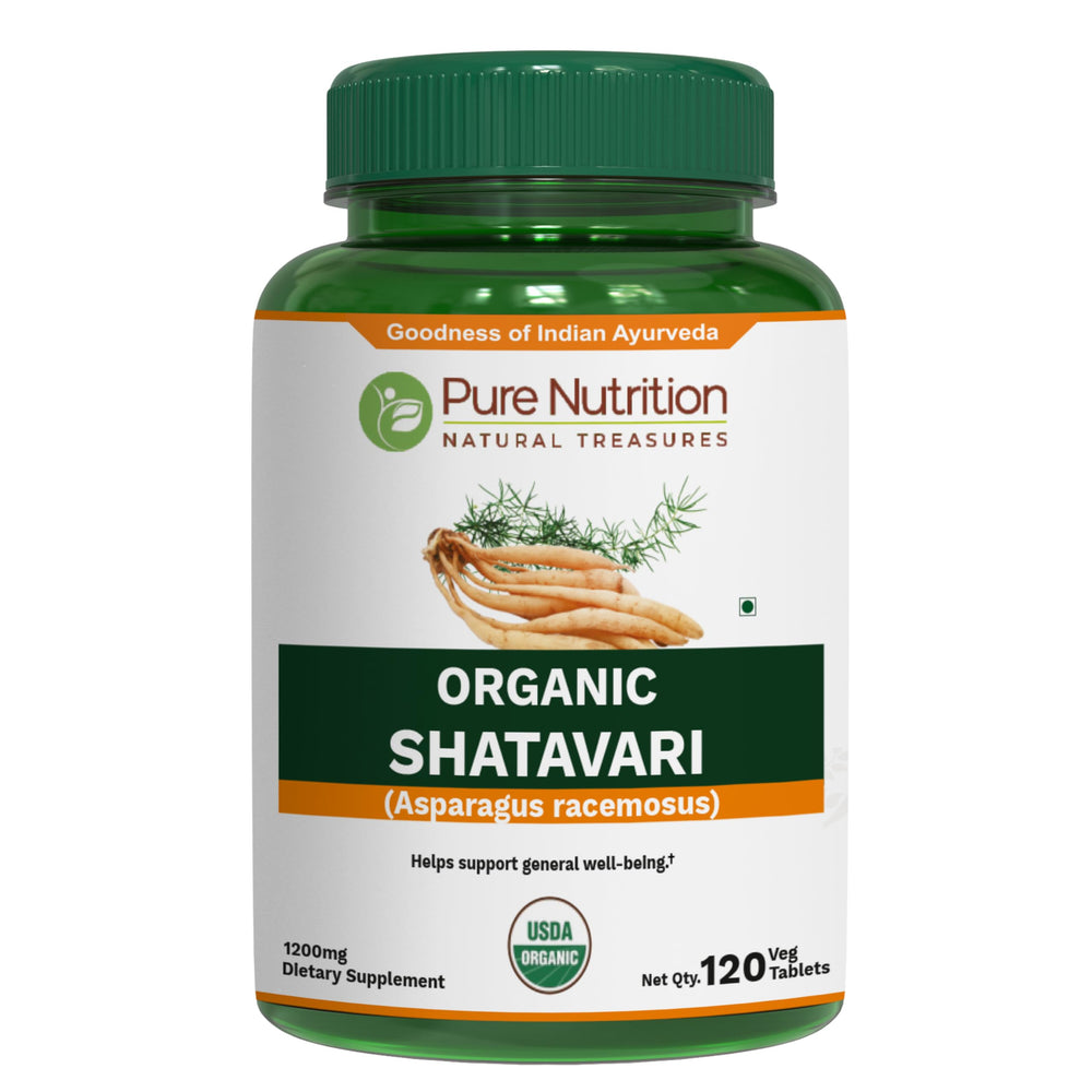 Pure Nutrition Shatavari tablets bottle pour for daily wellness support