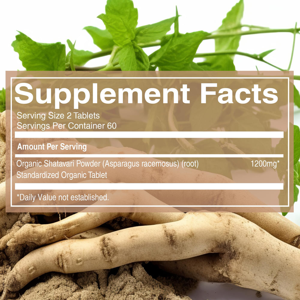 Pure Nutrition Shatavari tablets packaging shown for daily use