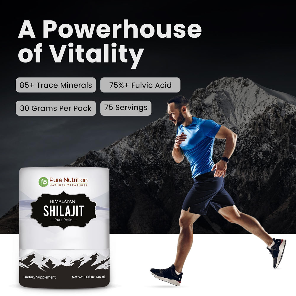 Packaging image of Pure Nutrition Shilajit resin with branding