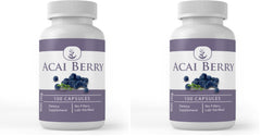 PURE ORIGINAL INGREDIENTS Acai Berry capsules in bottle for convenient daily polyphenol support.