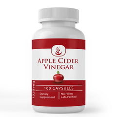 Pure Original Apple Cider Vinegar capsules in a bottle, highlighting pure, undiluted supplement.