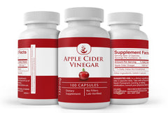 Pouring scene with Pure Original Apple Cider Vinegar capsules suggesting easy daily use.