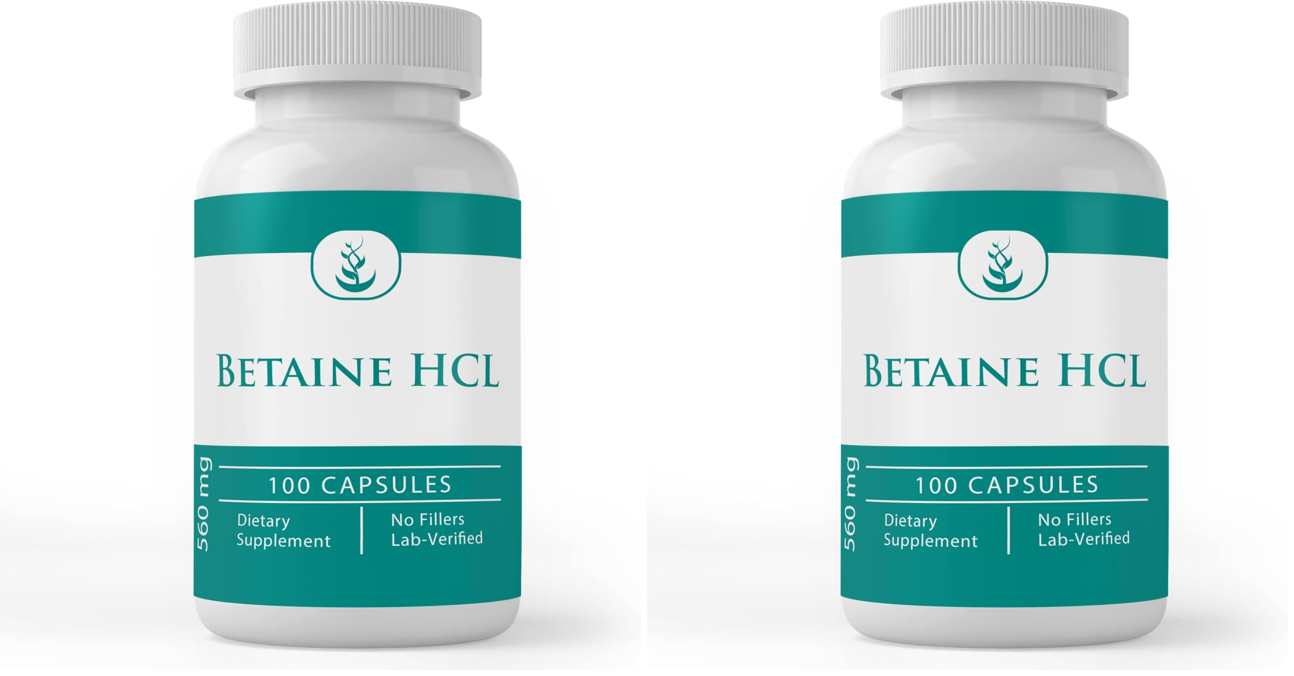 PURE ORIGINAL INGREDIENTS Betaine HCl bottle front shows a pure, additive-free capsule option.