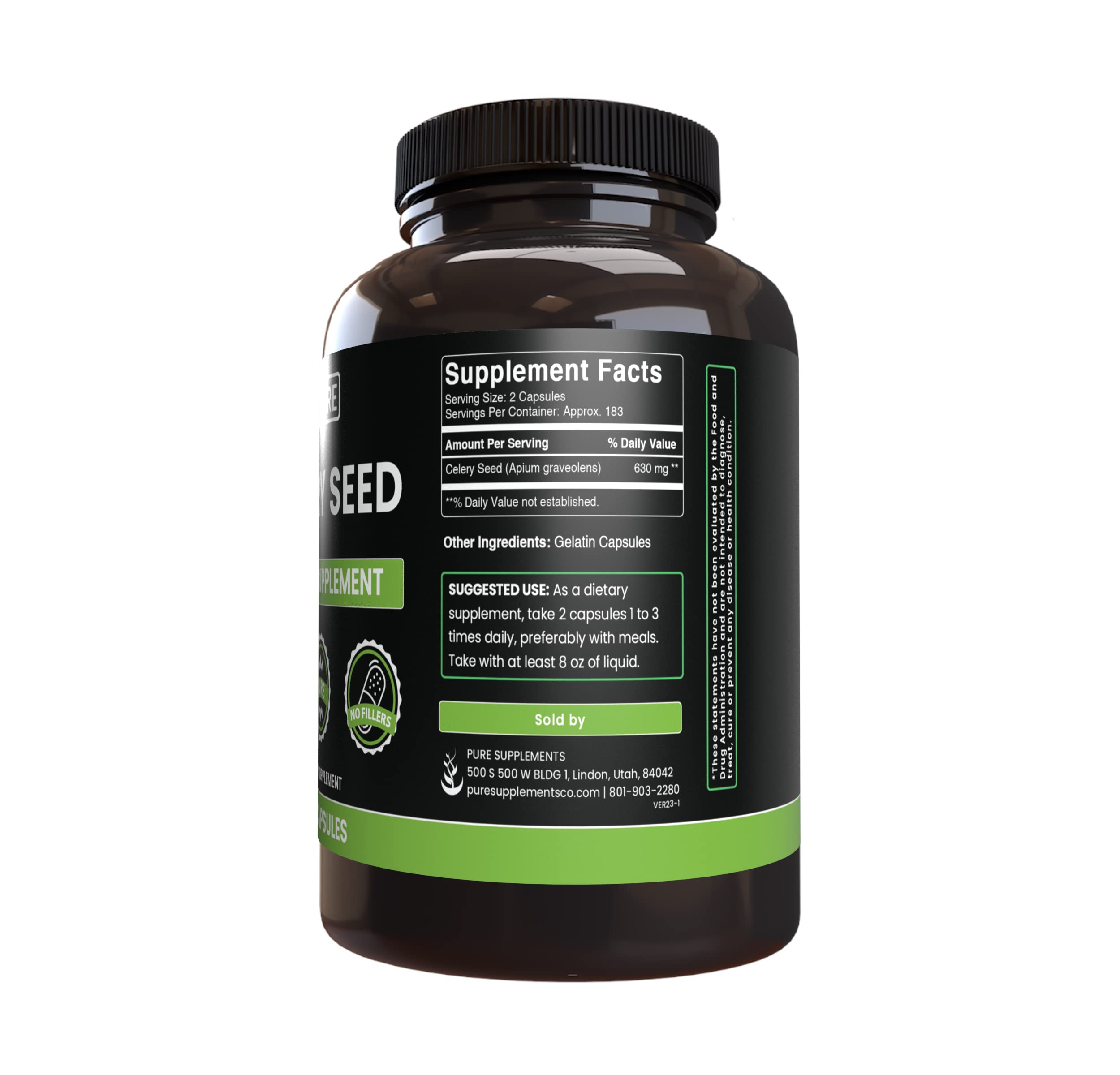 Pure Original Ingredients bottle with capsules on white background for easy daily use.