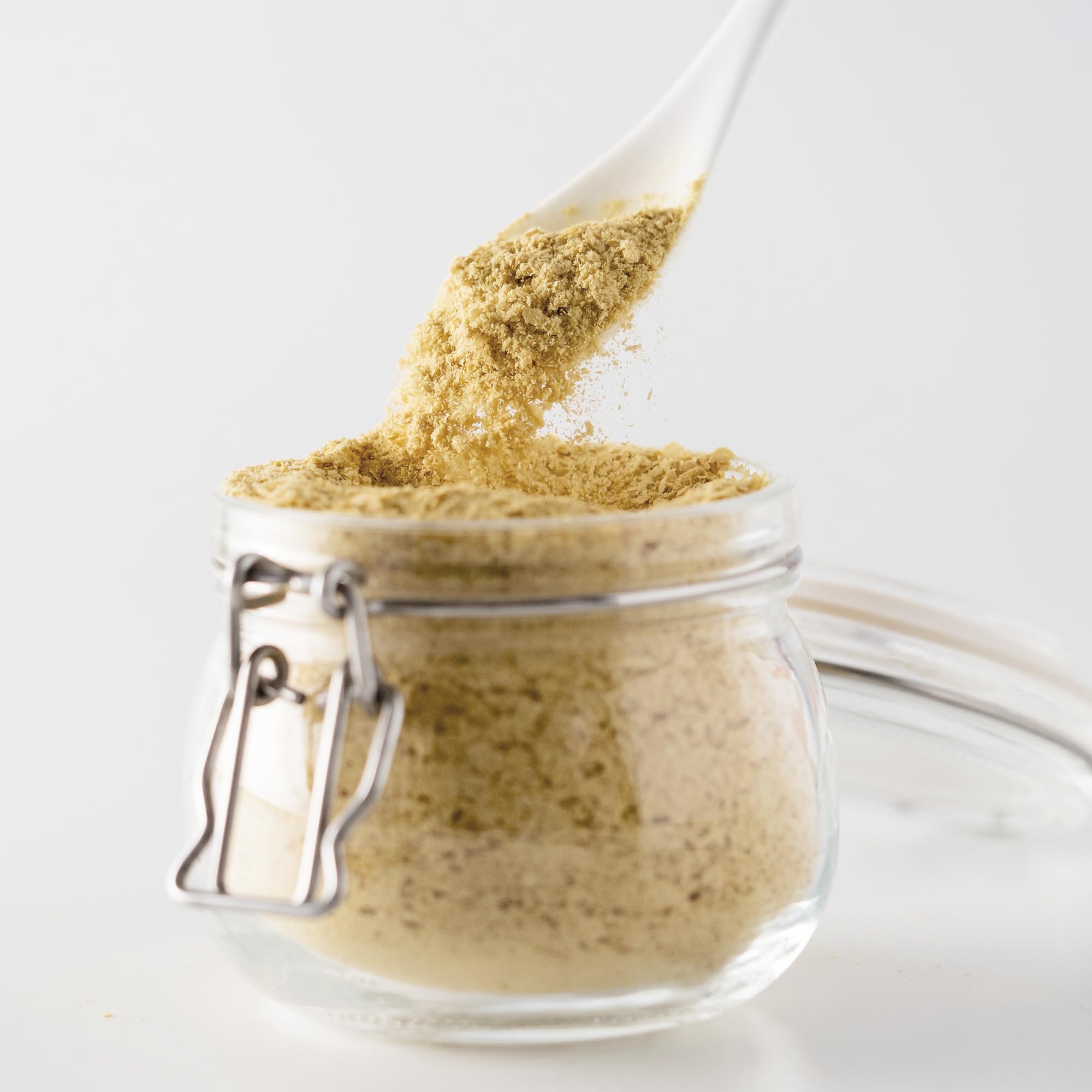 Pure Original Ingredients brewer's yeast label highlights non-GMO vegan status.