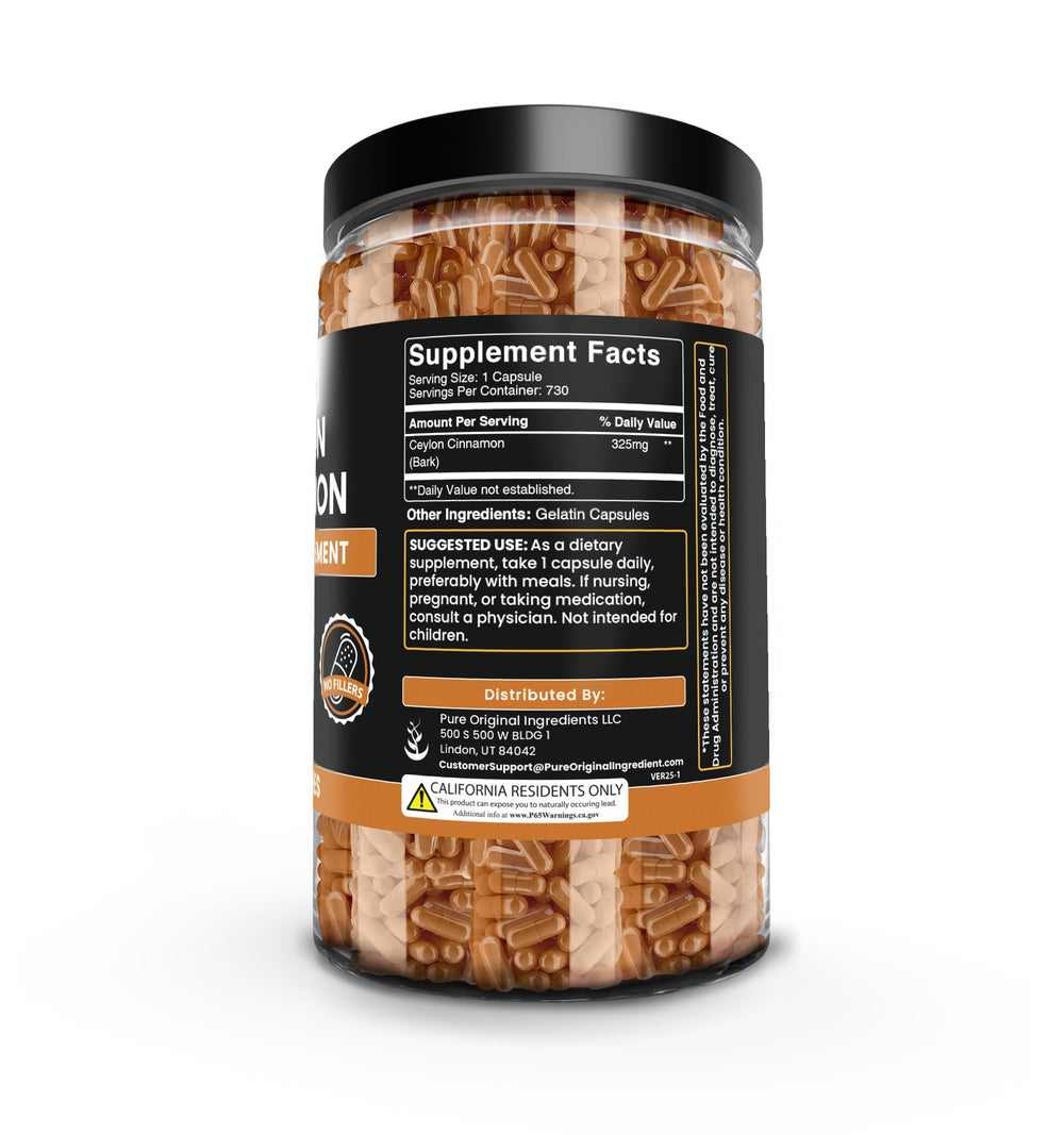 Pure Original Ingredients Ceylon Cinnamon packaging Utah showcases quality and reliable sourcing.