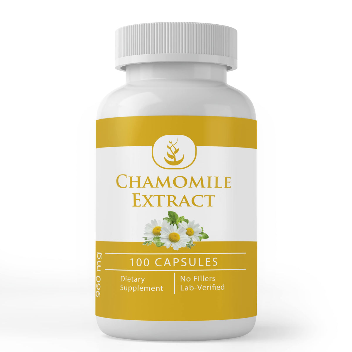 Pure Original Chamomile Extract capsules bottle front for a pure daily supplement