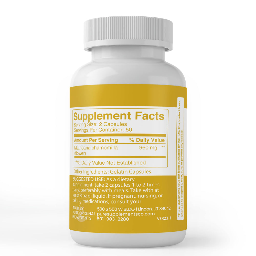 Chamomile Extract capsules on spoon highlighting easy daily use