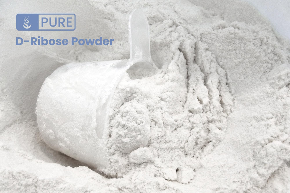 Pure Original Ingredients D-Ribose gluten-free label on the bottle.