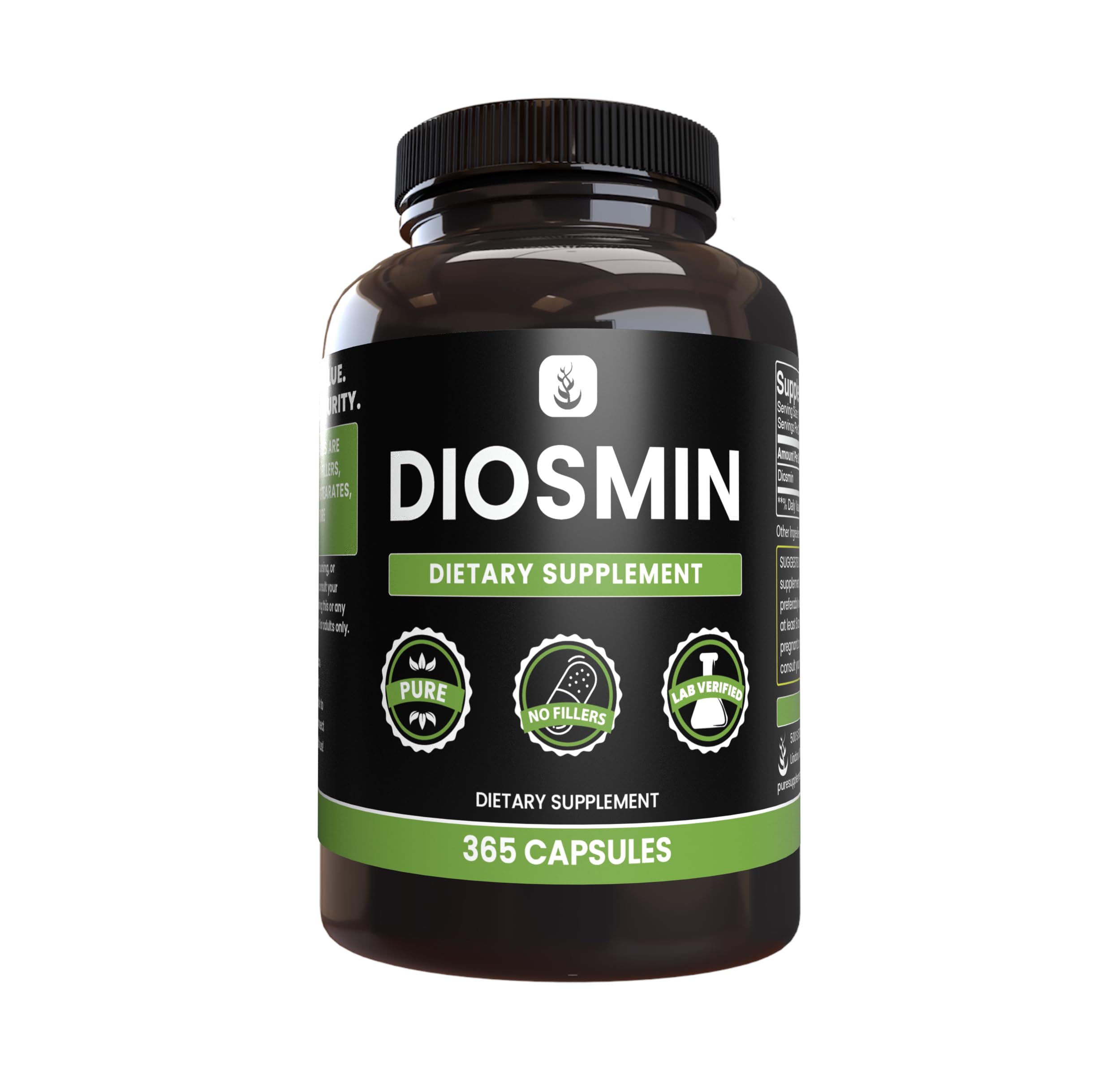 Pure Original Ingredients Diosmin bottle highlighting purity for daily citrus flavonoid support.