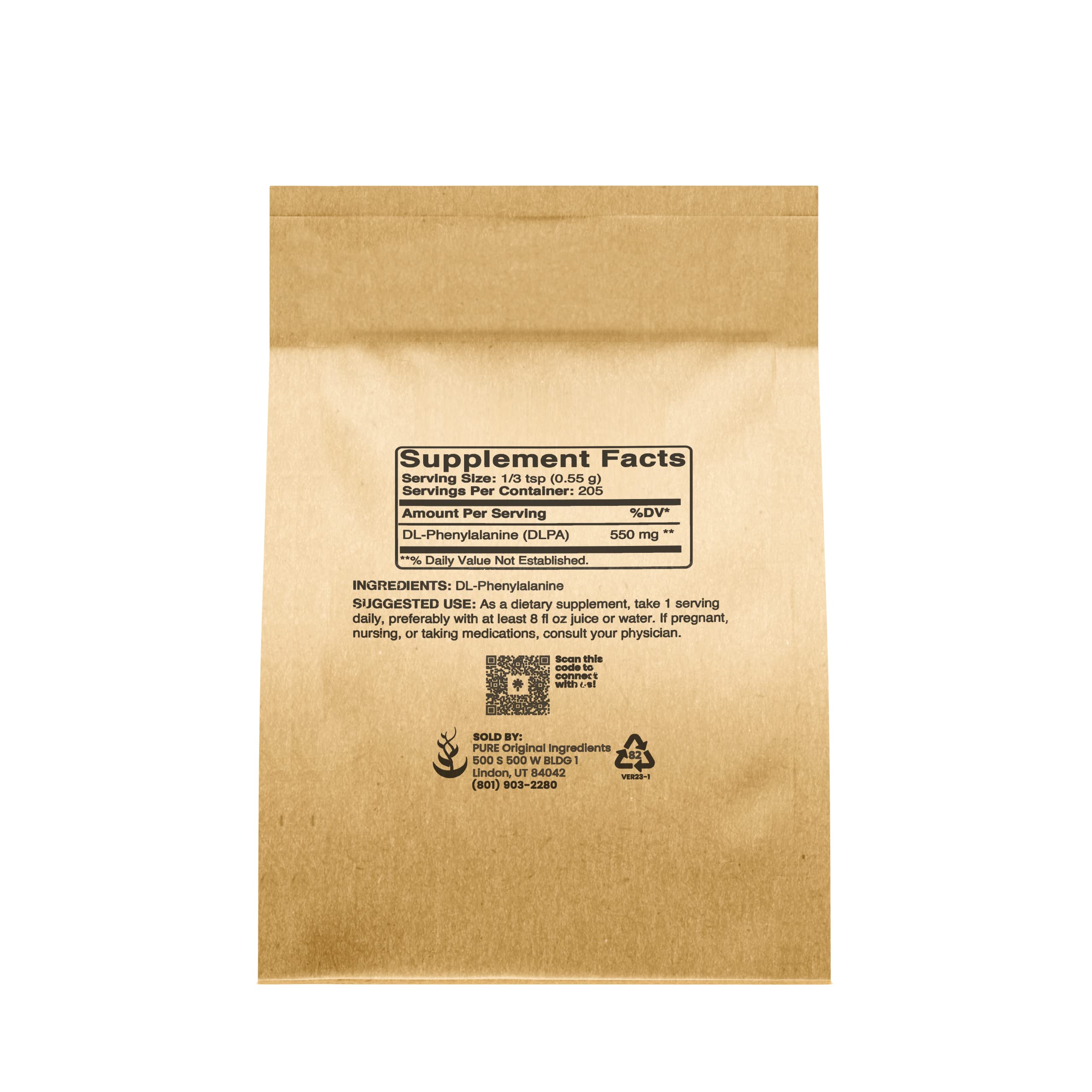 DL-Phenylalanine powder scoop for precise, pure dosing