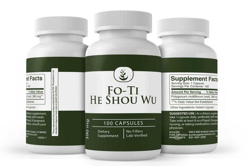 Fo-Ti capsules packaging box ready for shelf display.