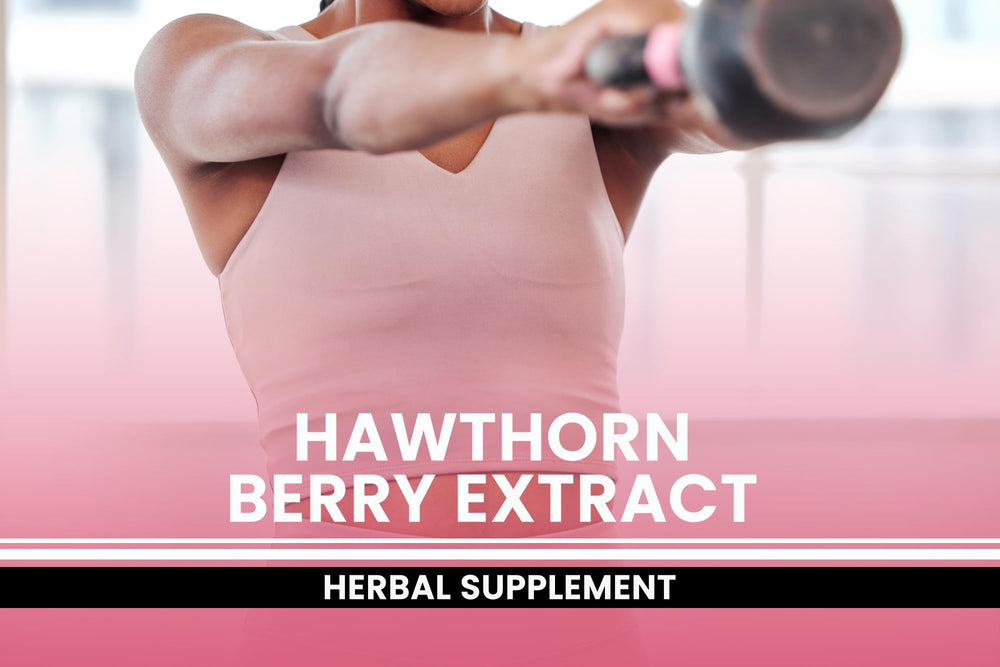 Pure Original Ingredients Hawthorn Berry Extract capsules beside water for easy daily ritual.