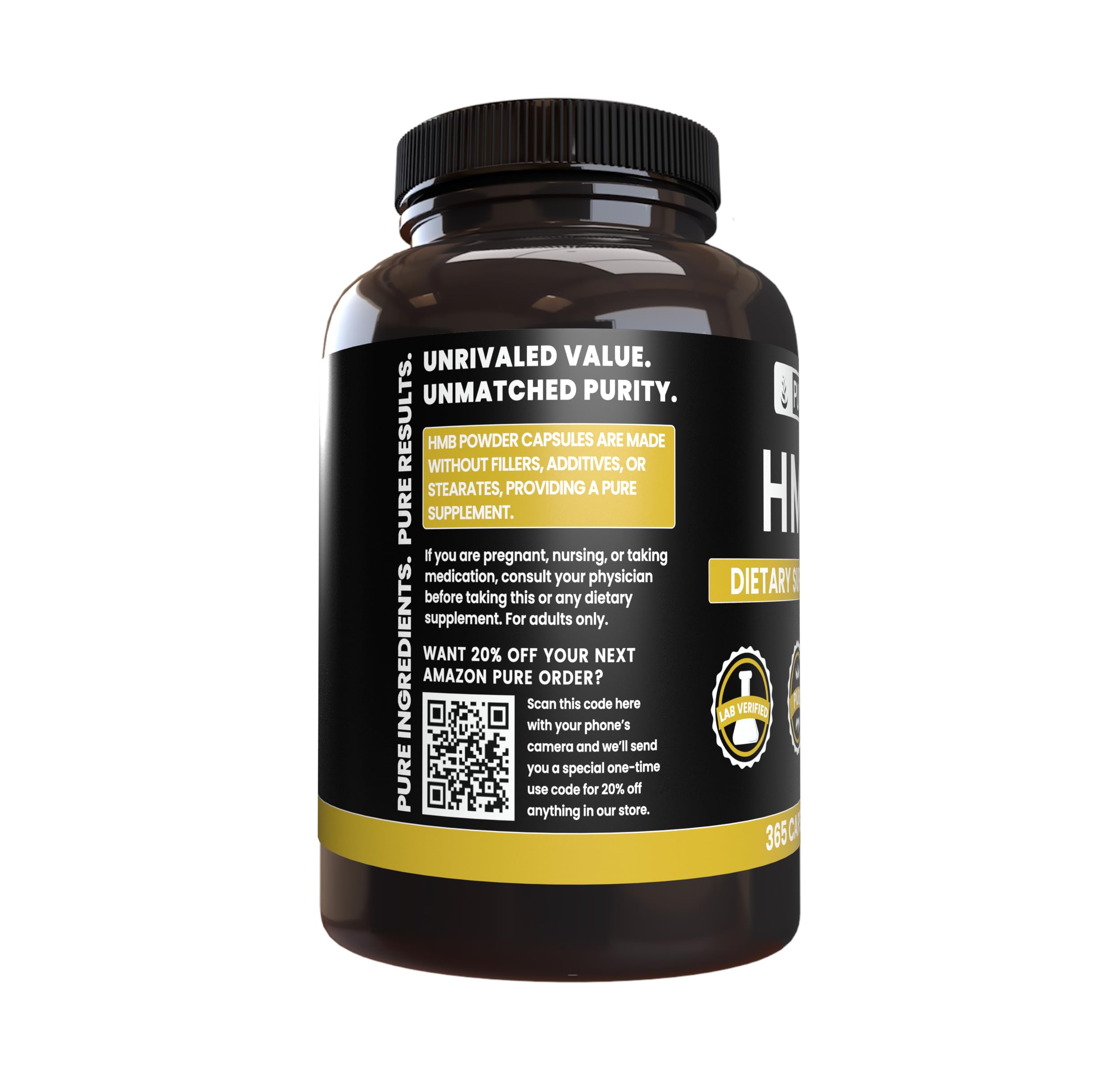 Pure Original Ingredients HMB capsules closeup showing pure formula.