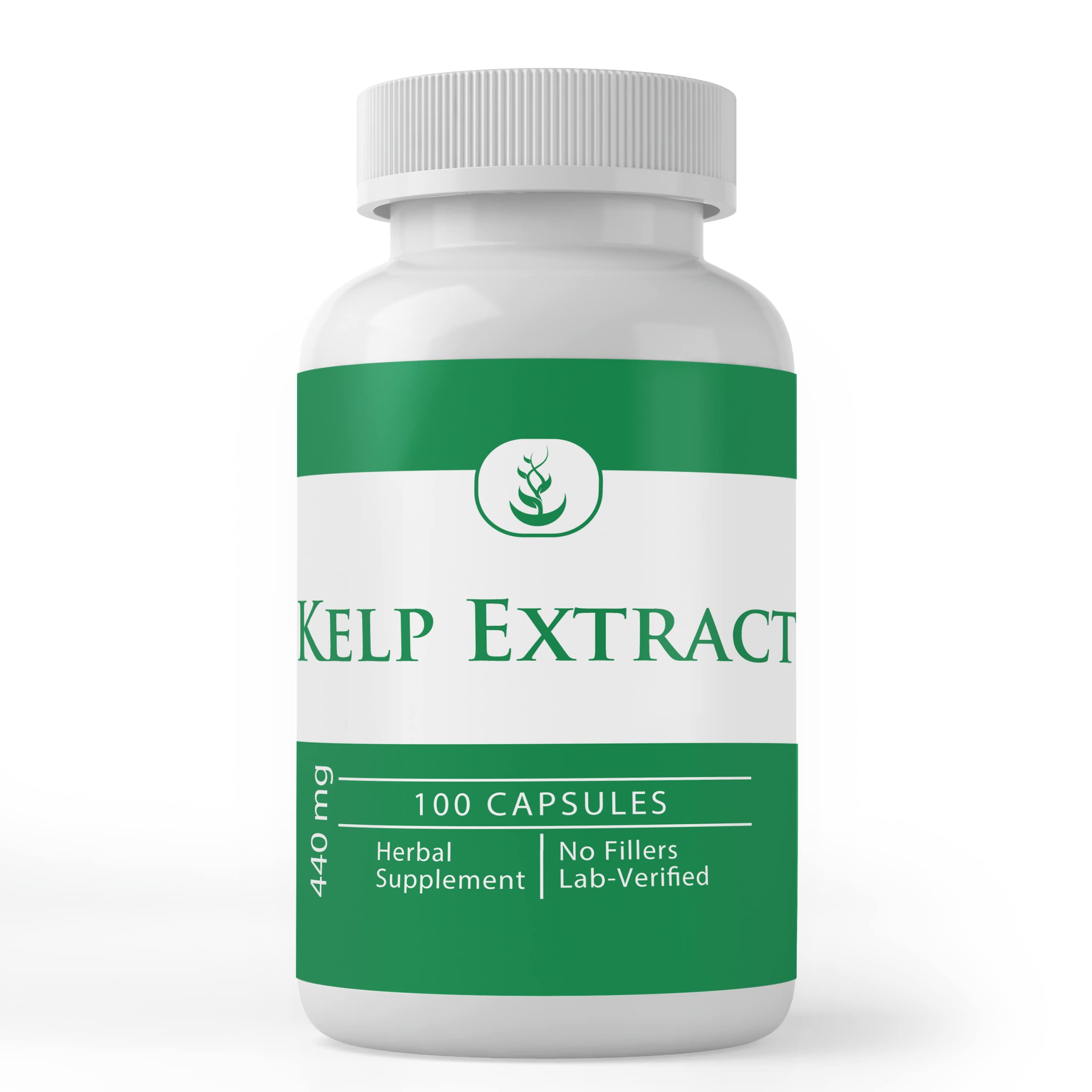 PURE ORIGINAL INGREDIENTS Kelp Extract capsules in a bottle for daily wellness.