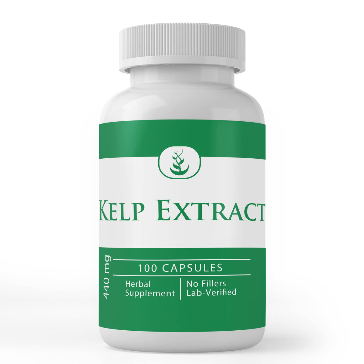 PURE ORIGINAL INGREDIENTS Kelp Extract capsules in a bottle for daily wellness.