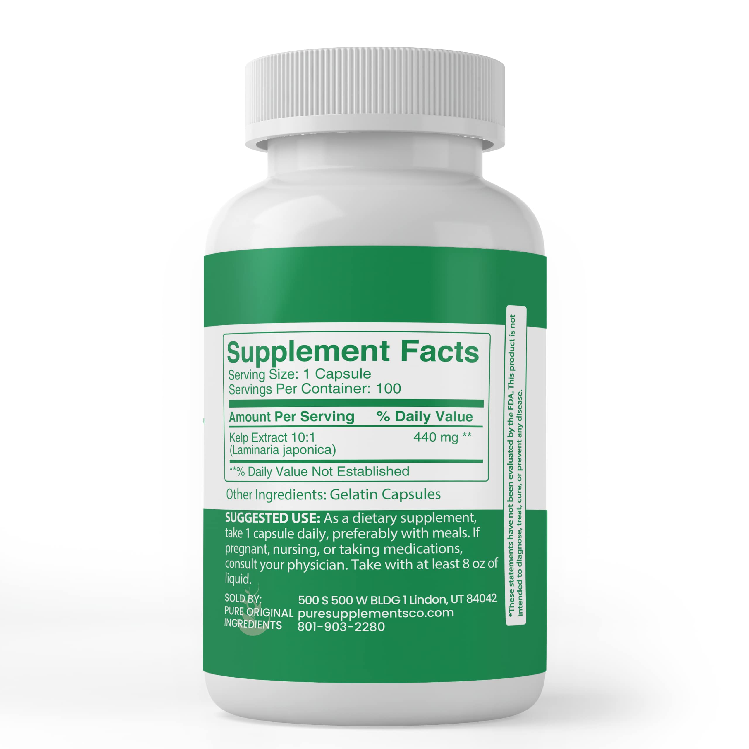 Kelp extract close-up highlights natural, clean nutrition from PURE ORIGINAL INGREDIENTS.