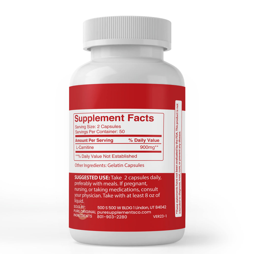Pure Original Ingredients label shows 100 capsules and no additives.