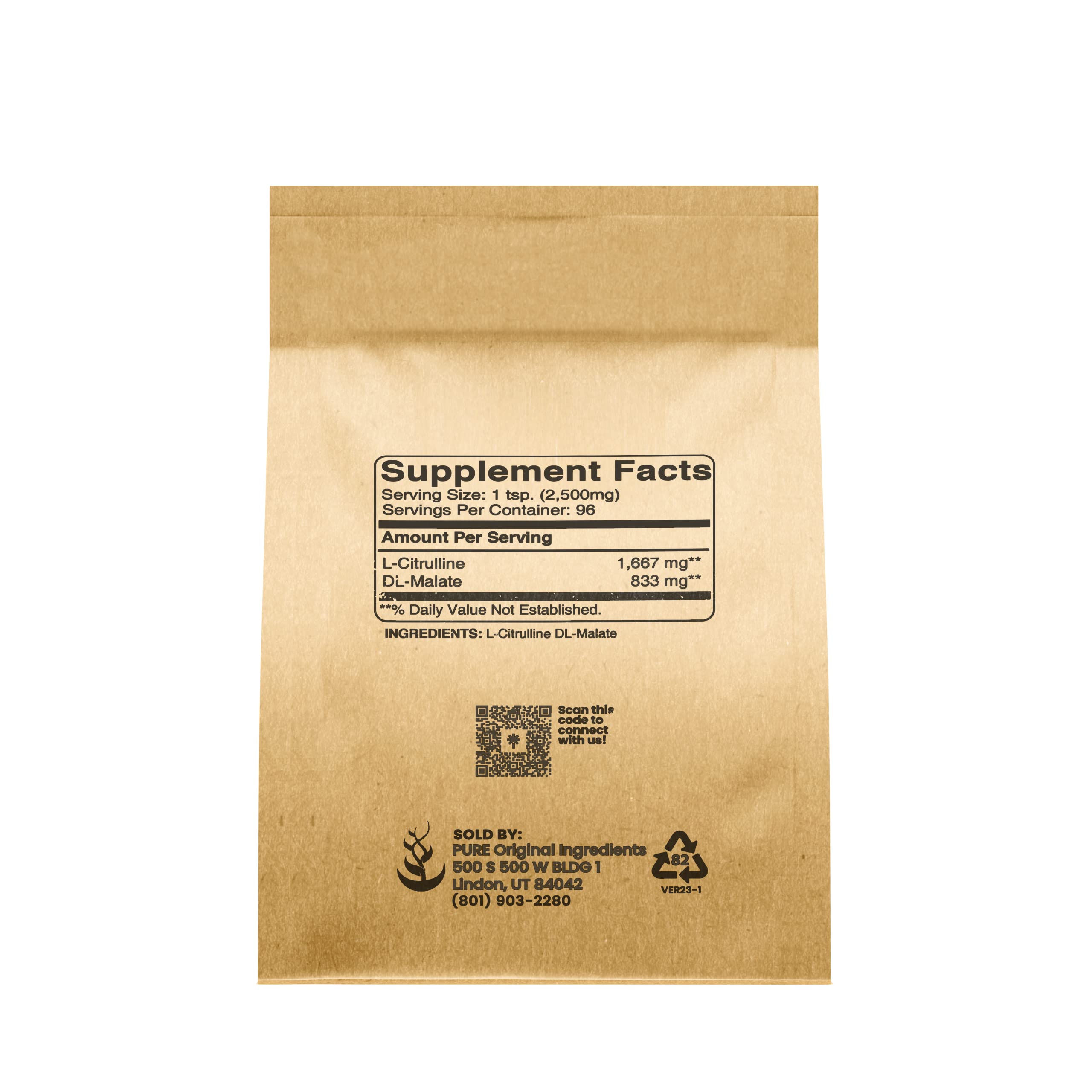 Scoop of Pure Original Ingredients L-Citrulline DL-Malate powder for accurate dosing.