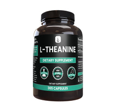 PURE ORIGINAL INGREDIENTS L-Theanine bottle promotes daily calm and focus.