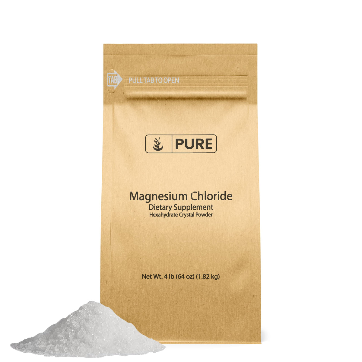 Pure Original Ingredients Magnesium Chloride crystals in a resealable bag for easy daily use.