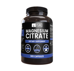 Pure Original Ingredients Magnesium Citrate bottle showcases pure capsules for daily magnesium support.