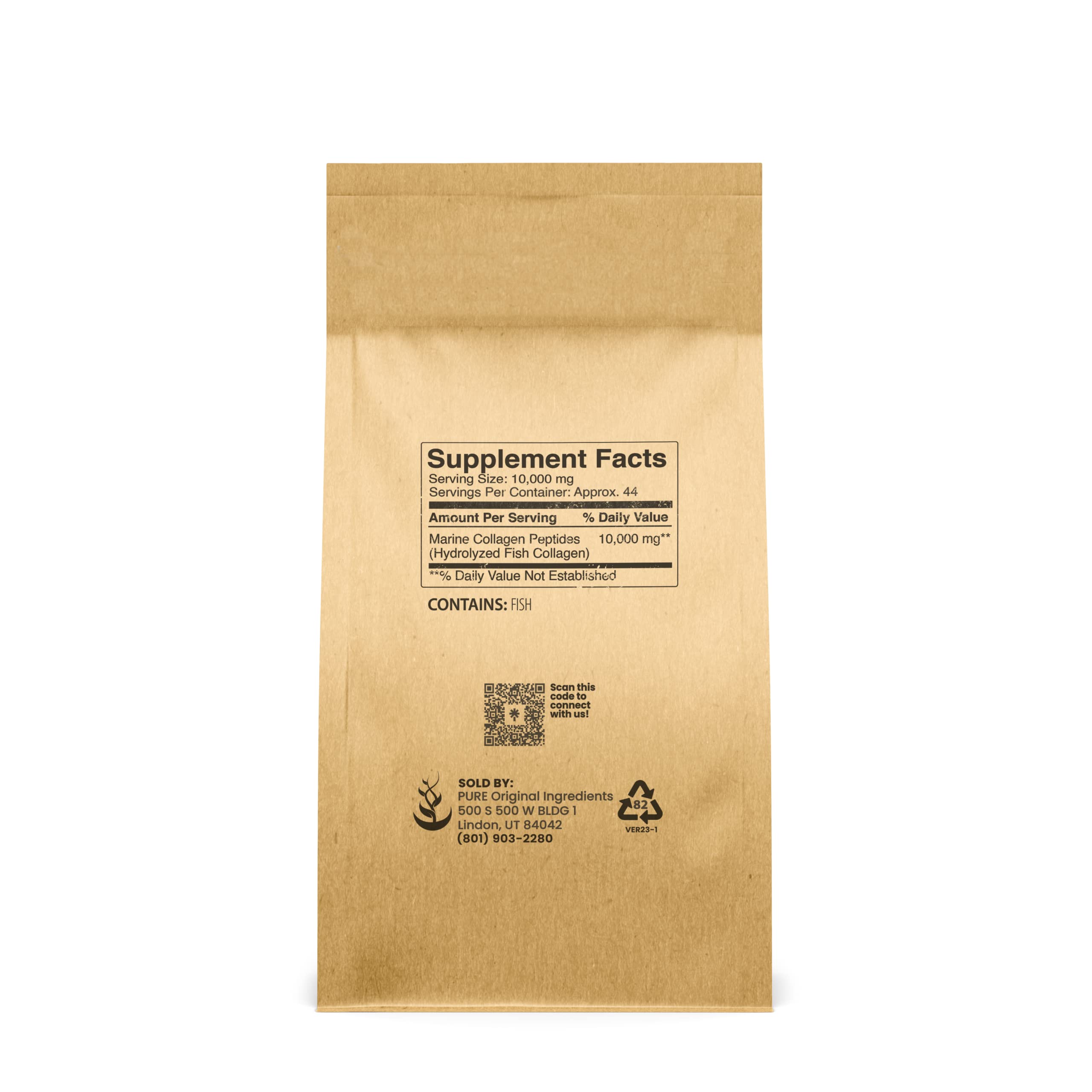 Scoop included for easy daily portions of Pure Original Marine Collagen.