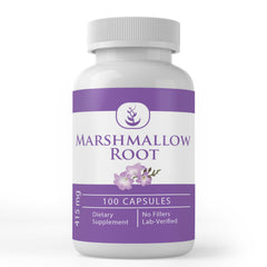 Pure Original Ingredients marshmallow-root capsules in bottle for easy daily use.