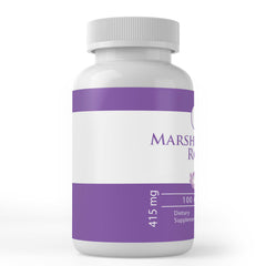 Pure Original Ingredients marshmallow-root capsules on a clean surface, hinting at a 100-day supply.
