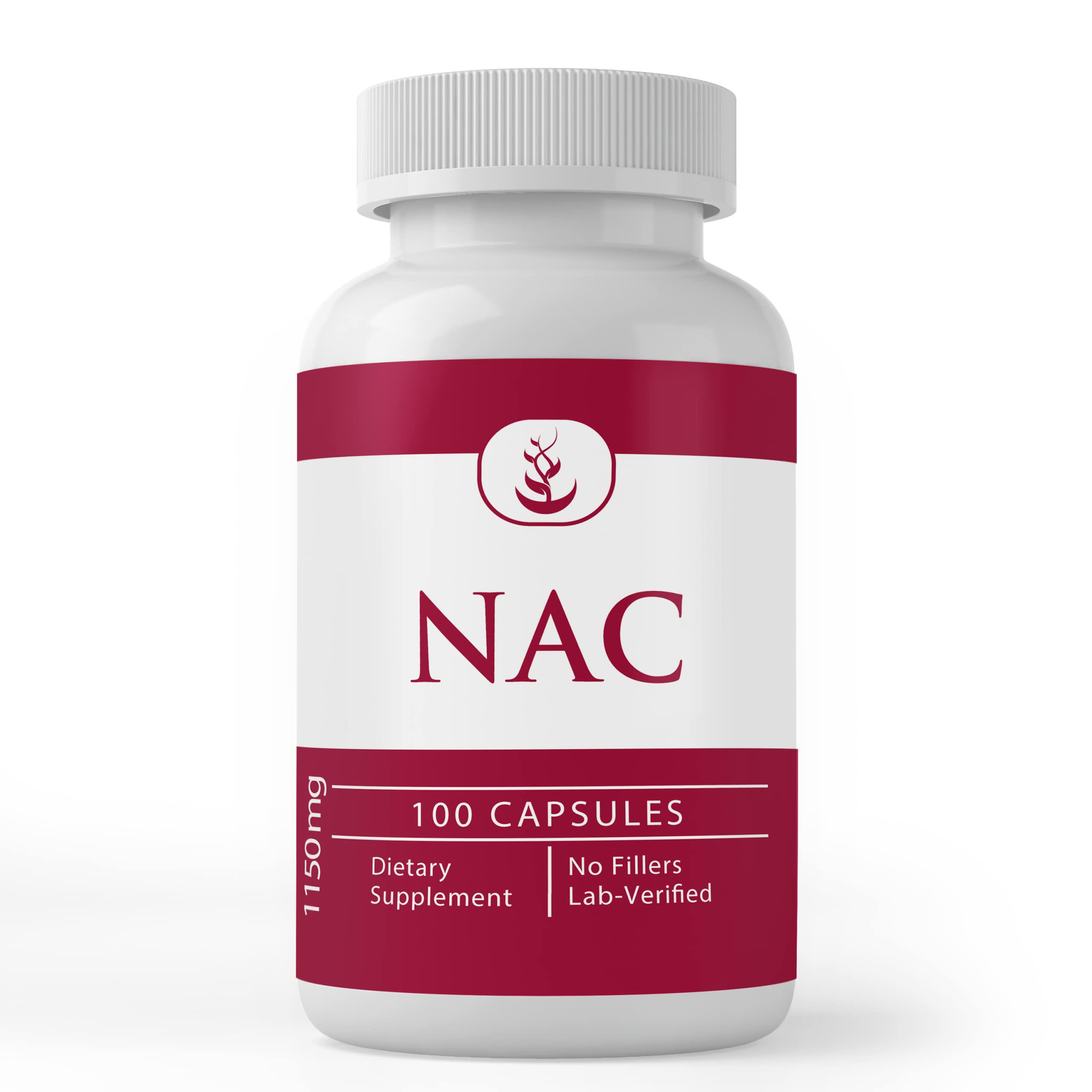 PURE ORIGINAL INGREDIENTS NAC bottle front with pure capsules for clear supplement choice