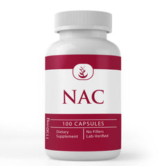 PURE ORIGINAL INGREDIENTS NAC bottle front with pure capsules for clear supplement choice
