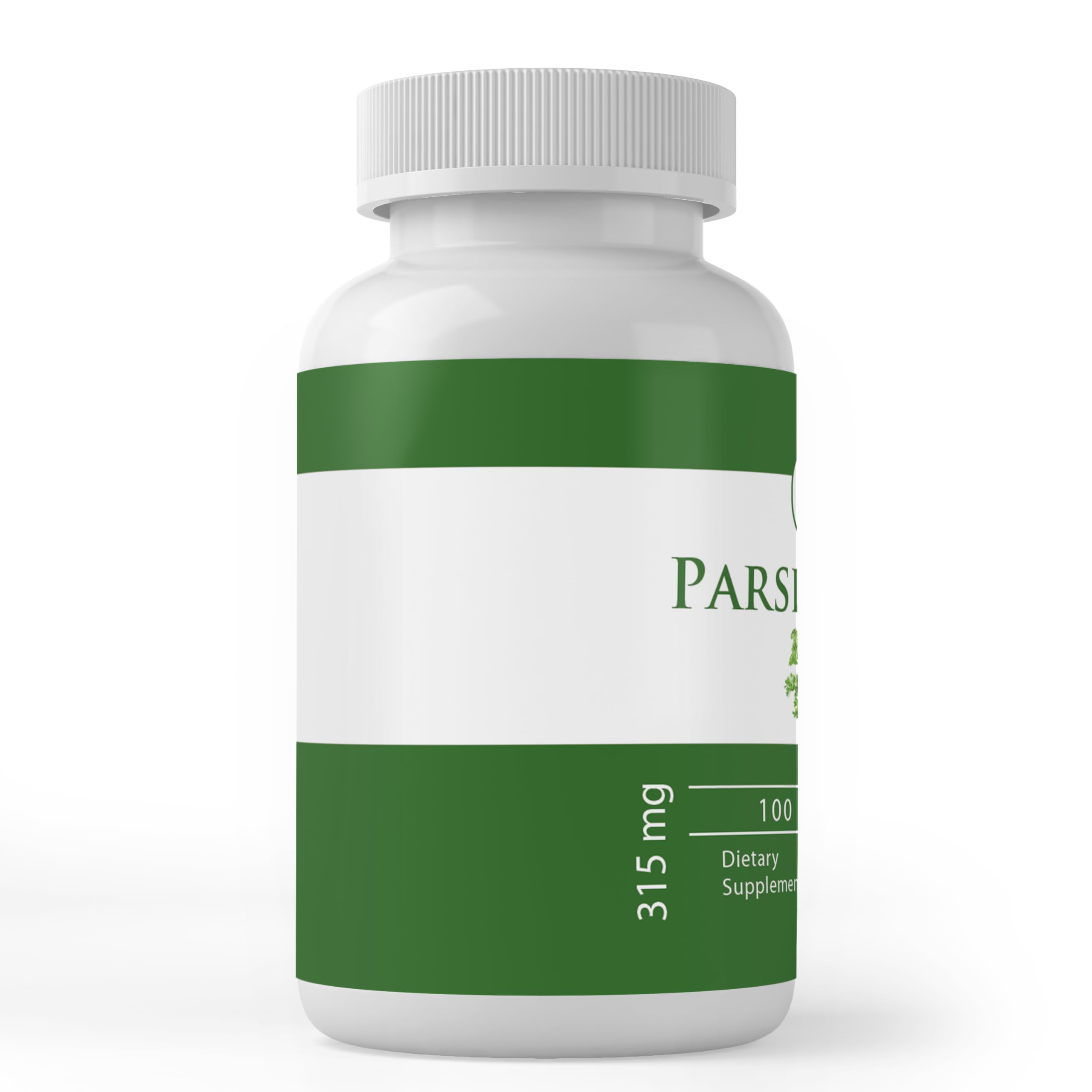 Pure Original Ingredients Parsley capsules bottle label, highlights lab verification and no fillers
