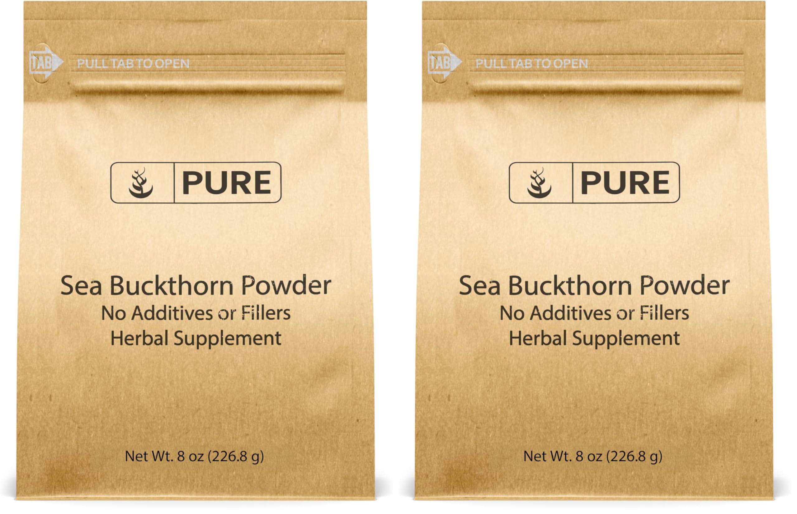 PURE ORIGINAL INGREDIENTS Sea Buckthorn bottle pour highlights tart berry flavor for daily use