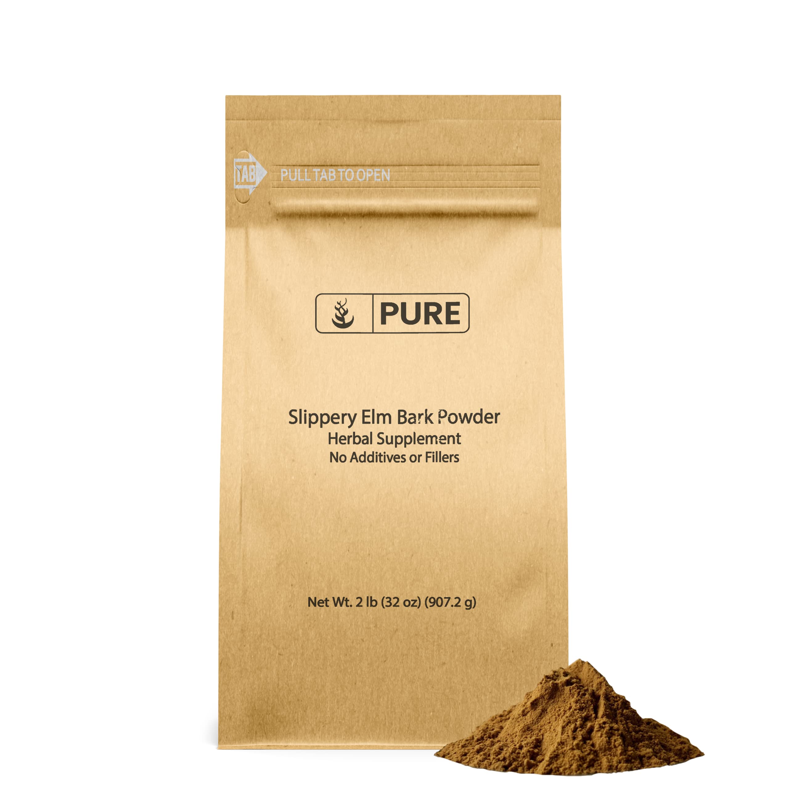 PURE ORIGINAL INGREDIENTS Slippery Elm Bark Powder 2lb container for pure, undiluted use.