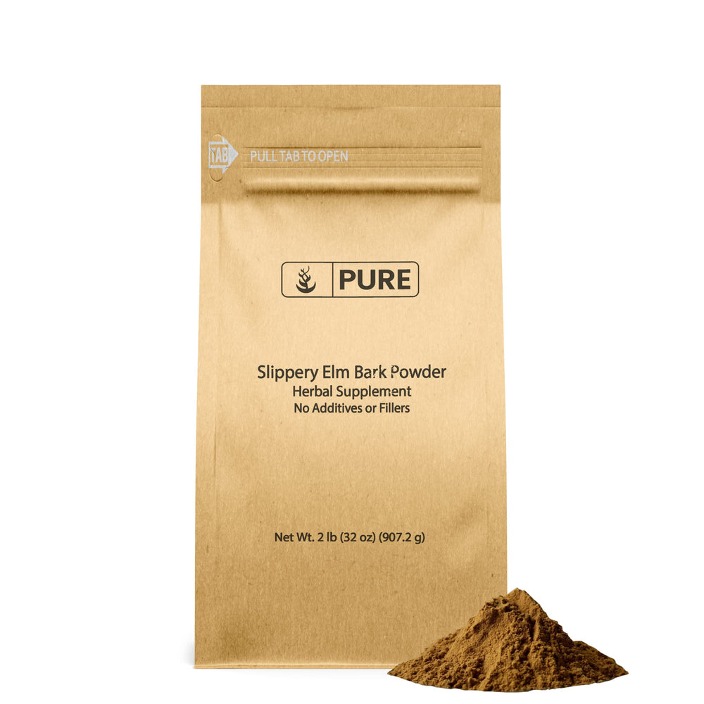 PURE ORIGINAL INGREDIENTS Slippery Elm Bark Powder 2lb container for pure, undiluted use.