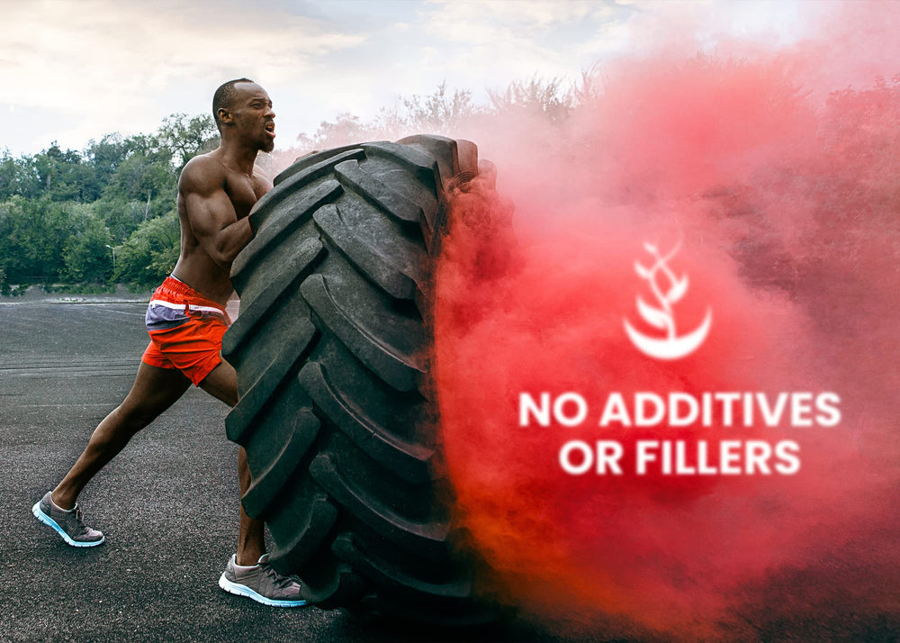 Label detail on PURE ORIGINAL INGREDIENTS Taurine Powder highlights purity and no fillers.