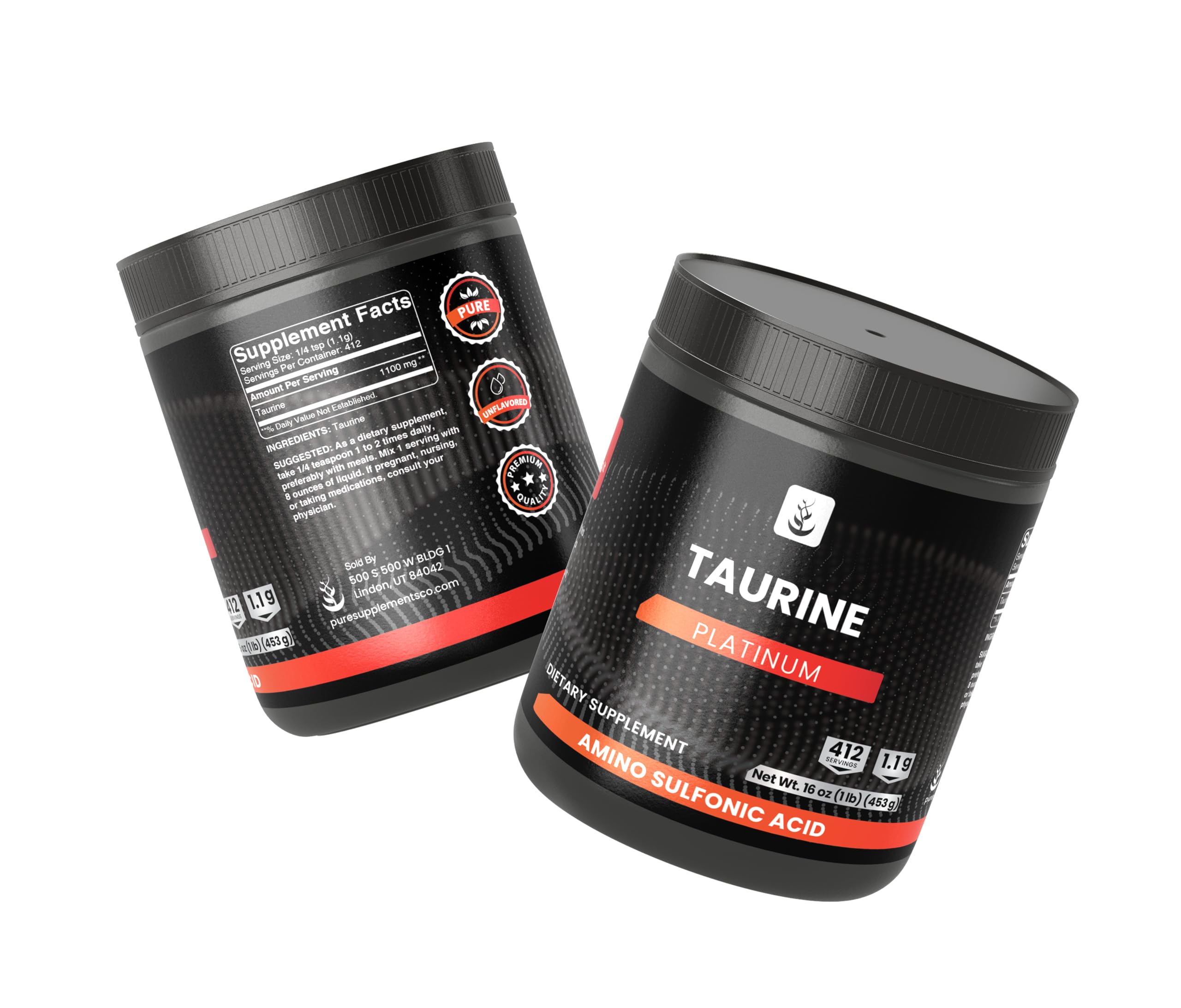 Measuring with the scoop from PURE ORIGINAL INGREDIENTS Taurine Powder for consistent dosing.