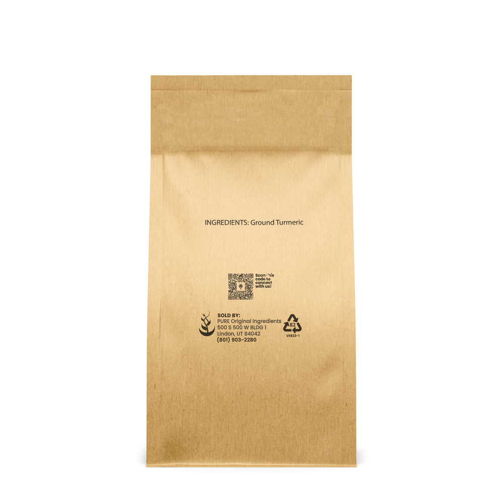 Pure Original Ingredients turmeric powder releasing a warm aroma for curries