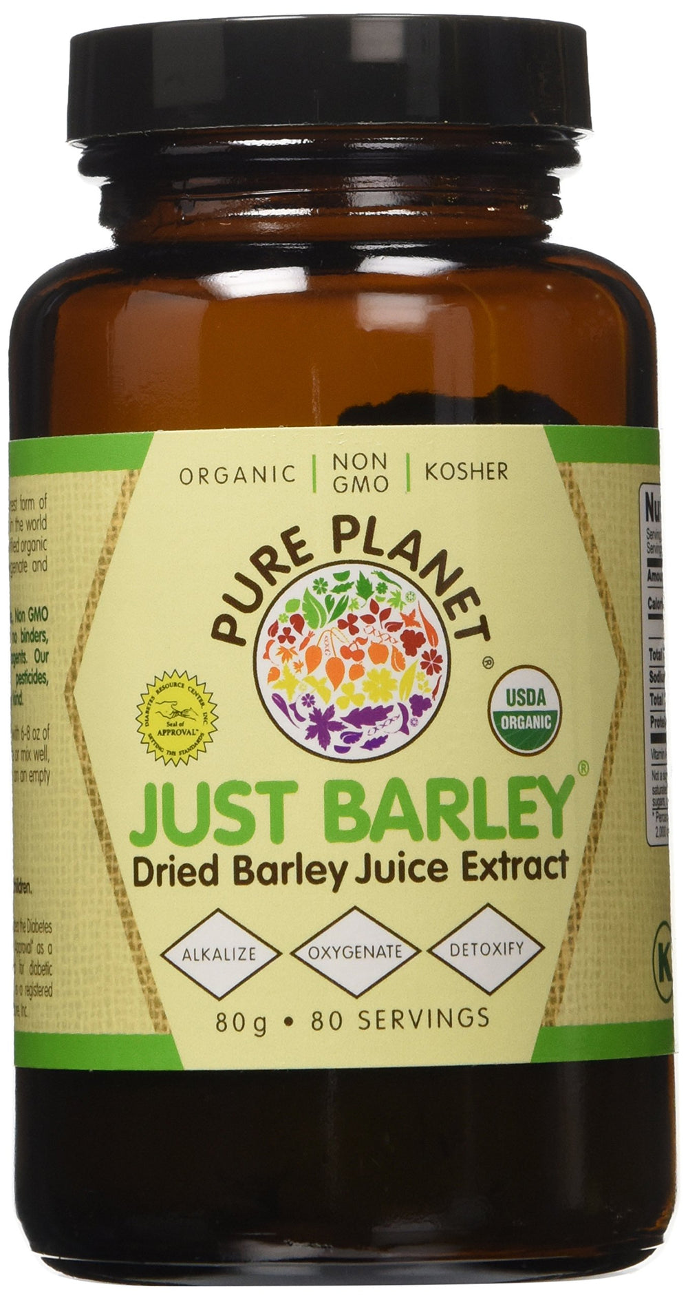 Packaging of Pure Planet Just Barley Organic Powder for pantry storage and daily greens.