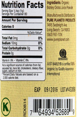 Pure Planet Organic Just Barley powder close-up, highlighting fine texture for greens and baking.