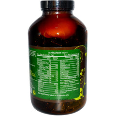 Pure Planet Spirulina capsules close-up on label, convenient vegan 500 mg daily.