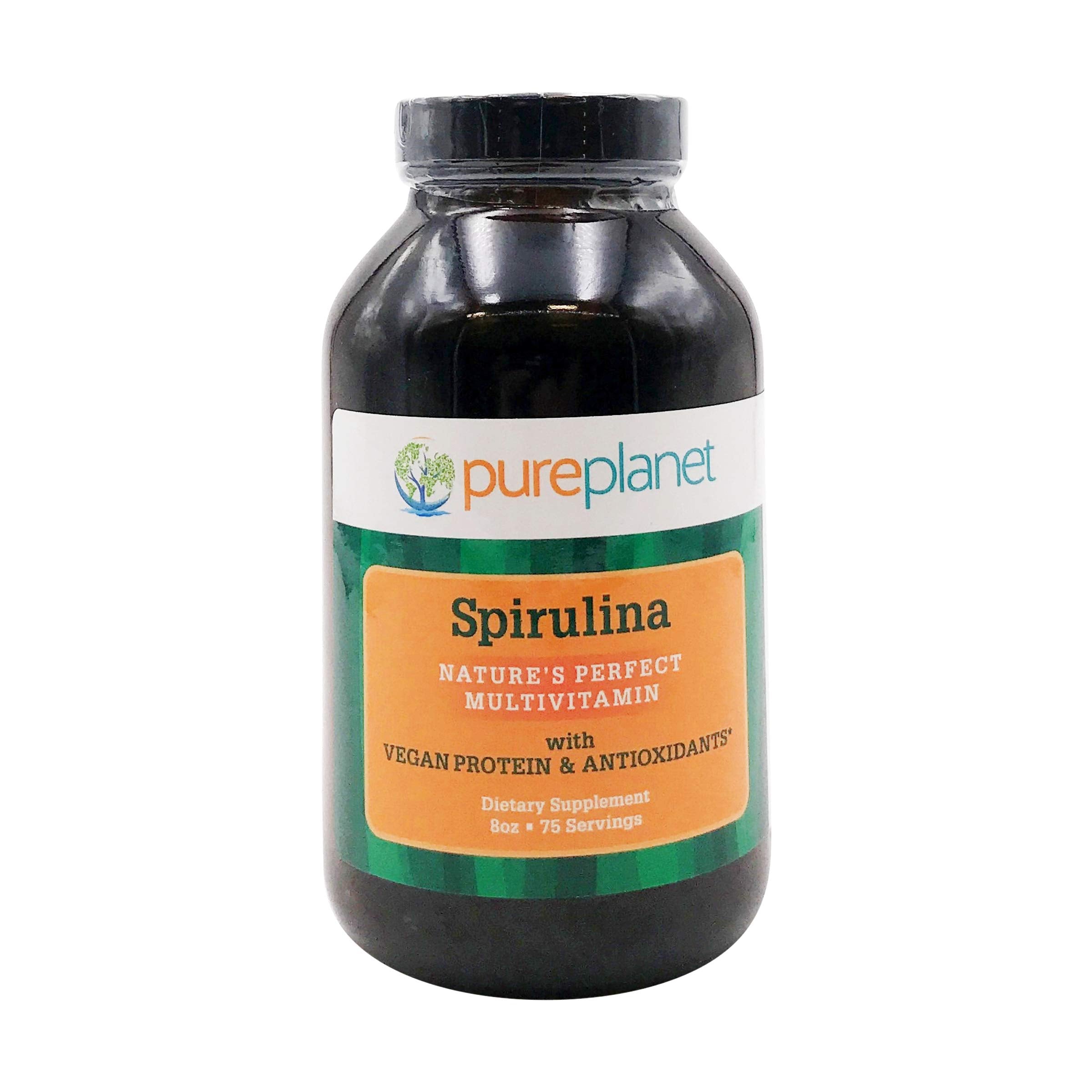 Pure Planet spirulina powder bottle, a convenient plant protein boost.